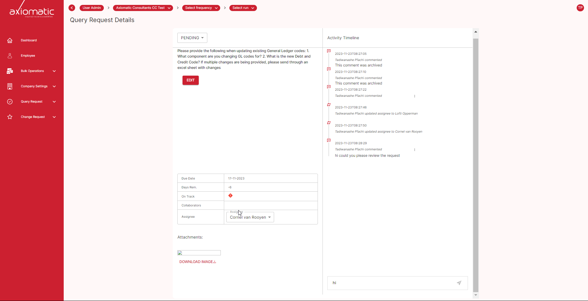 Detailed query requests