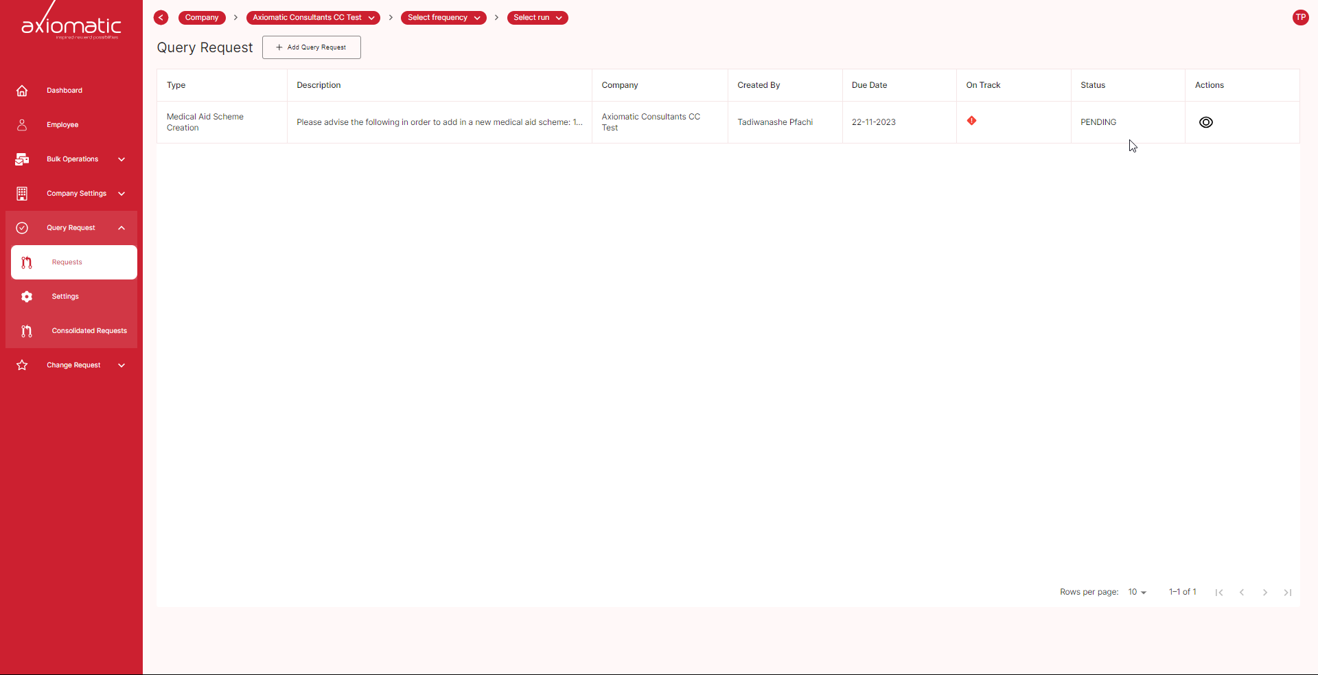 Consolidated requests